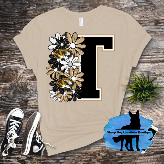 Floral Tigers Black and Gold