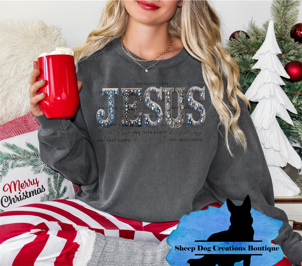 Jesus Christmas Faux rhinestone