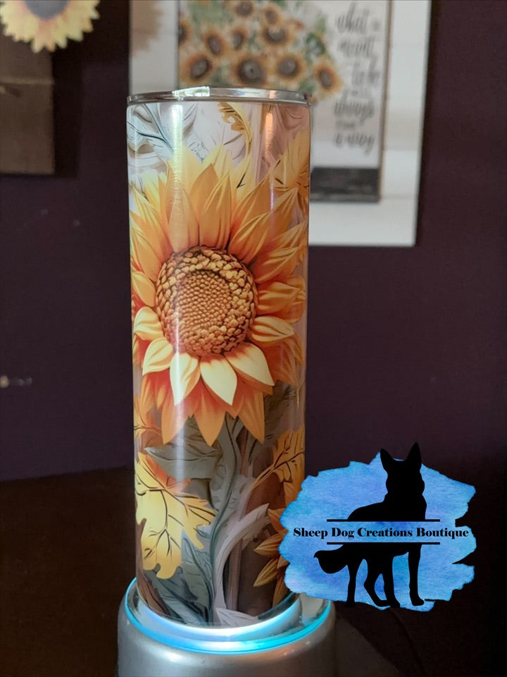 3D sunflower tumbler