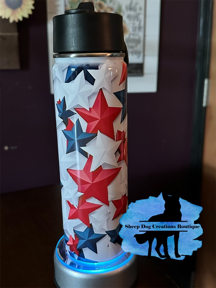 3D rwb stars tumbler