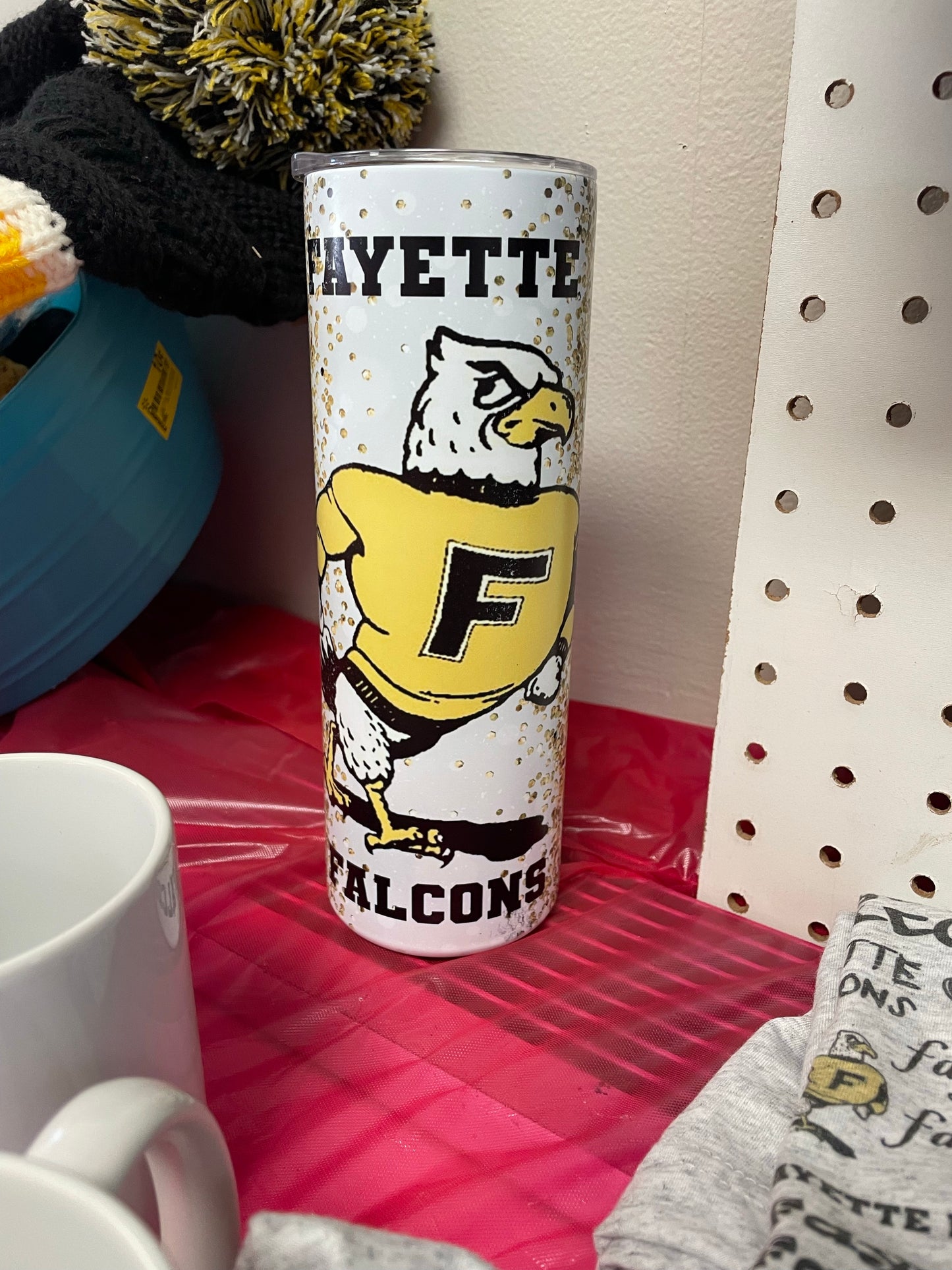 Fayette Falcon Glitter Sublimation Tumbler 20 oz