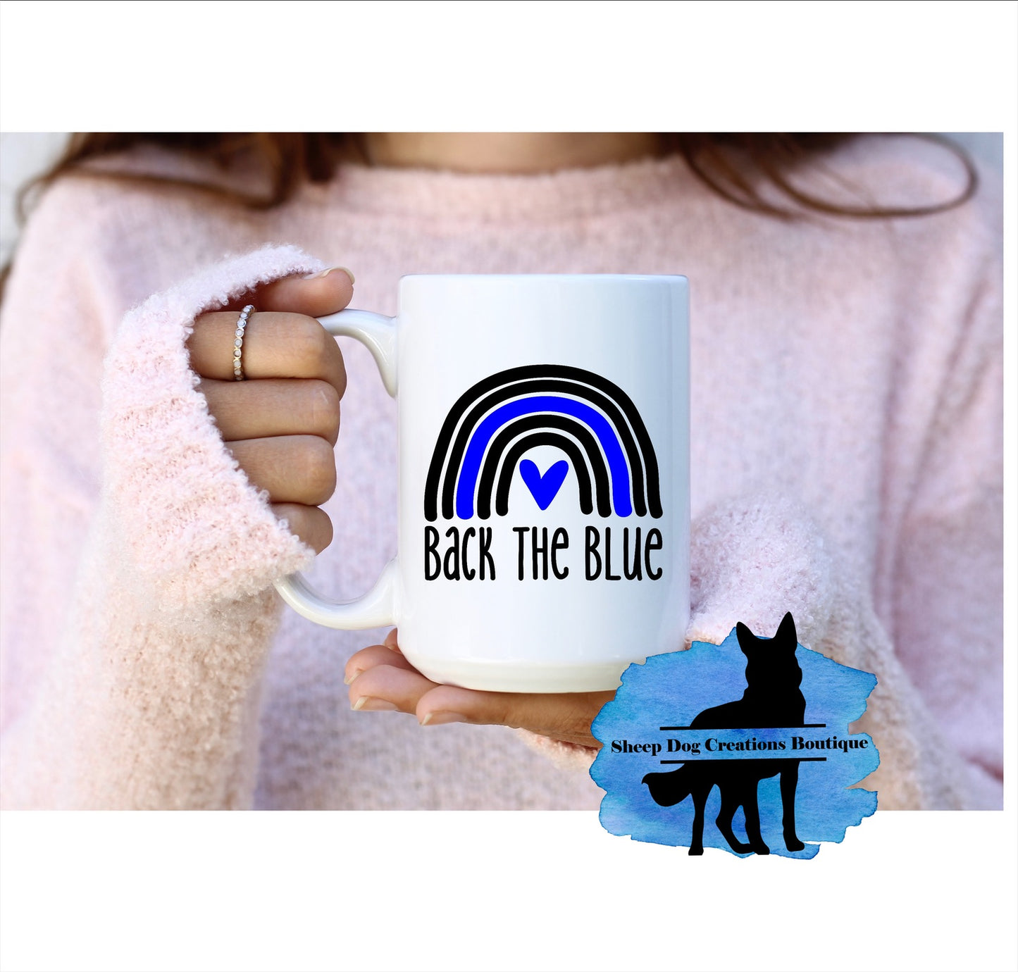 Back the Blue Rainbow Coffee Mug
