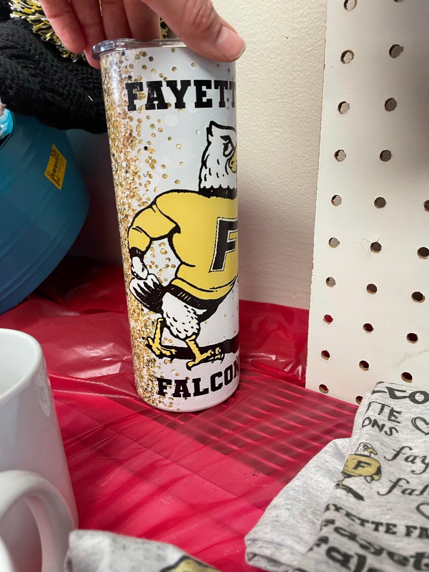 Fayette Falcon Glitter Sublimation Tumbler 20 oz